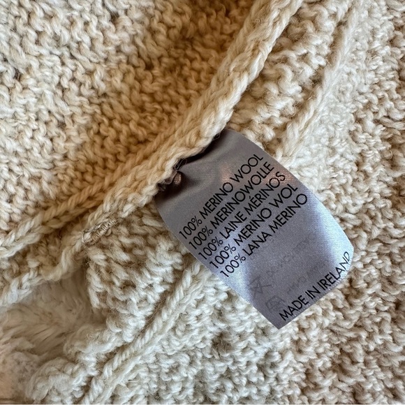 Irelandseye Glenross Waterfall Cardigan Natural Merino Wool Ireland Women’s Sz S - Picture 6 of 10